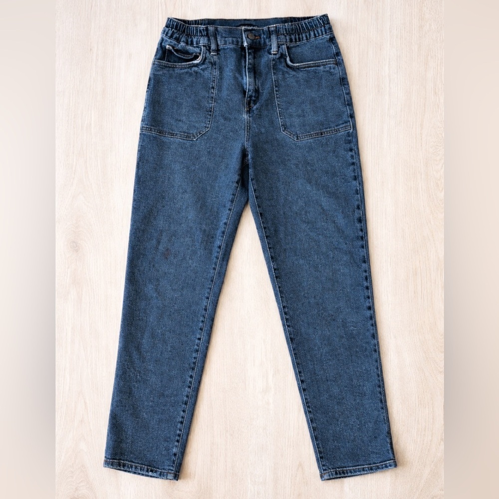 Sincerely Jules High Rise Straight Leg Jeans Size 7/28 Blue Stretch Denim